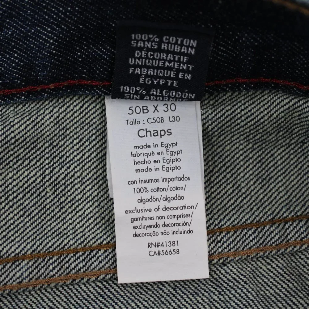 CHAPS Ralph Lauren Men's 50 X 30 Straight Fit Blue Jeans Denim Medium Wash - Picture 15 of 16
